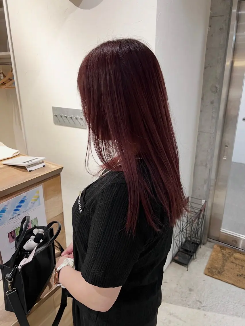 セミロング カラー ブラウンカラー ピンクカラー ピンクブラウン Fuka⭐️ レイヤー 大宮のヘアスタイル