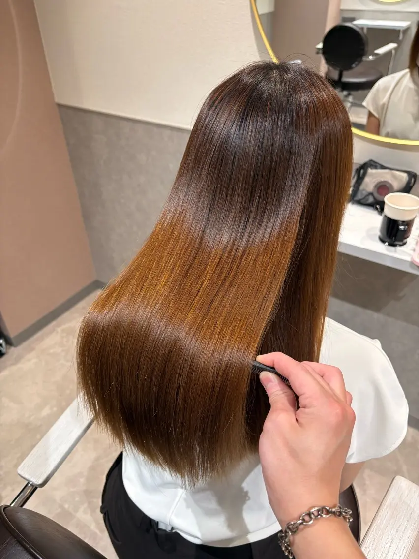 ロング カラー 透明感カラー 髪質改善 トリートメント カット ヘアカラー トリートメント 髪質改善 縮毛矯正/ レイヤー/銀座/本木のヘアスタイル