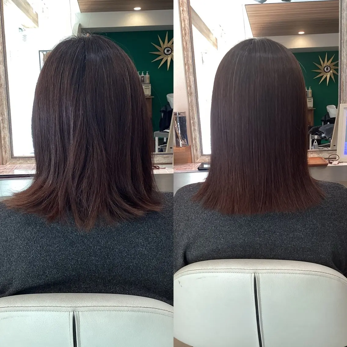 セミロング 髪質改善 似合わせカット カット 縮毛矯正 hair bonitaのヘアスタイル
