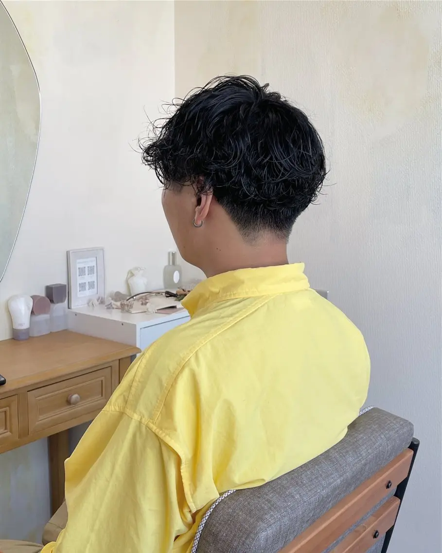 パーマ メンズ 🍋透け感カラー🍃 オリーブ🍐Kahoのヘアスタイル