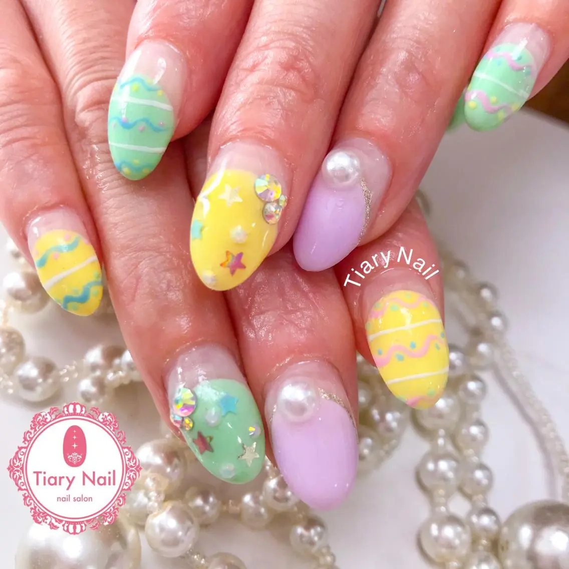 ネイル ハンドネイル 💗🪽Tiary Nail🪽💗のネイルデザイン