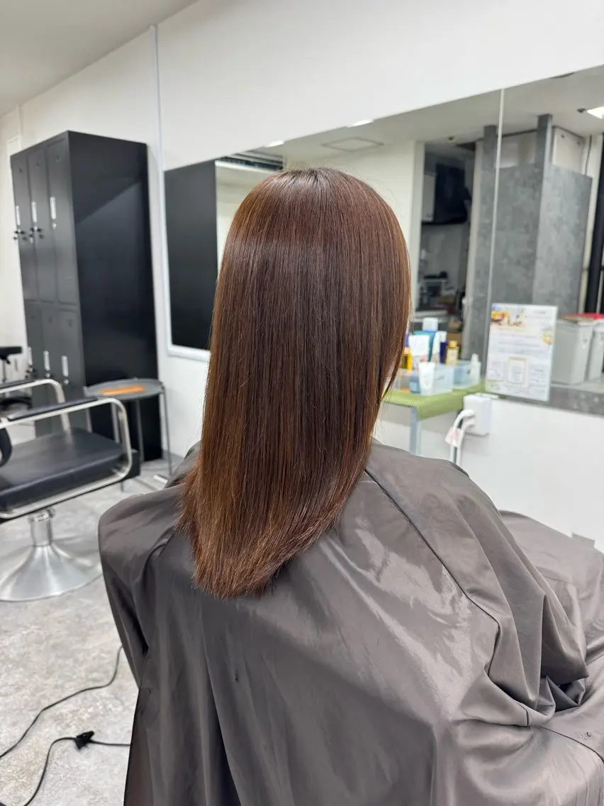 ミディアム 髪質改善 縮毛矯正 髪質改善メニュー 長井 美佐子のヘアスタイル