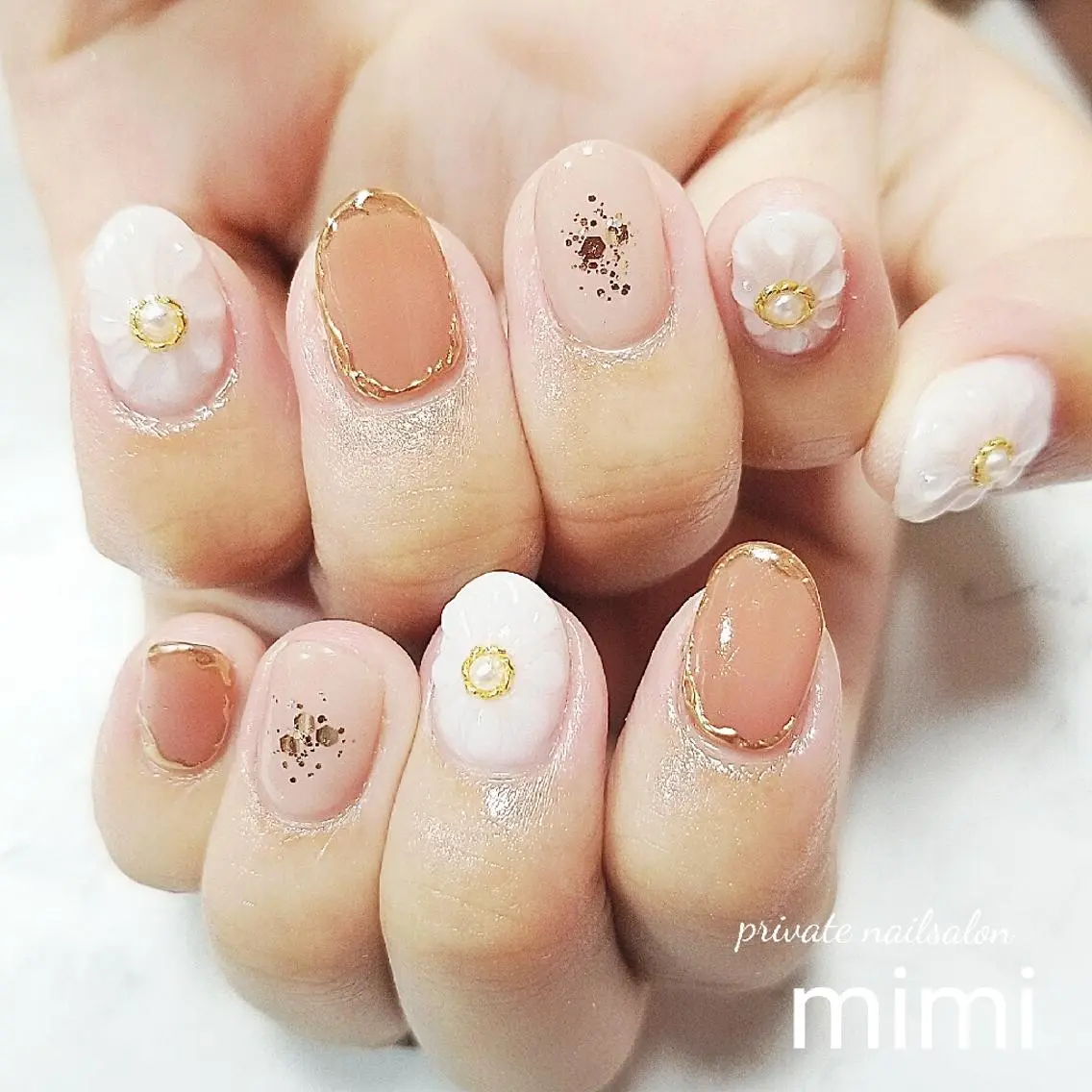 ネイル フラワーネイル ニュアンスネイル ぷっくりネイル ハンドネイル 博多ネイル ｍｉｍｉのネイルデザイン