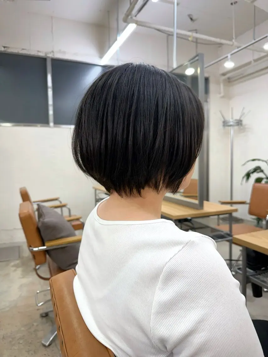 ショート ショートヘア カット 須藤 優真 切りっぱなしボブのヘアスタイル