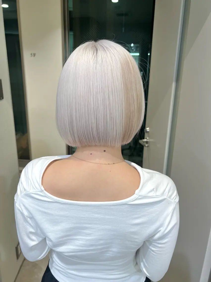 ミディアム カラー ブリーチ ケアブリーチ ハイトーンカラー ボブ ヘアカラー トリートメント 原宿/ブリーチ特化/ RYUTOのヘアスタイル