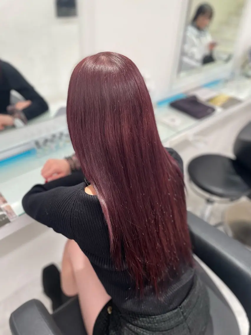 ロング カラー ヘアカラー トリートメント トレンド暖色ヘア🍒 miu🍒のヘアスタイル