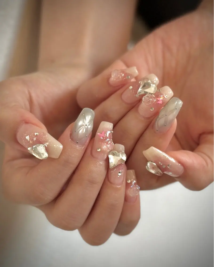 ネイル キラキラネイル 夏ネイル ハンドネイル private. nailsalonのネイルデザイン