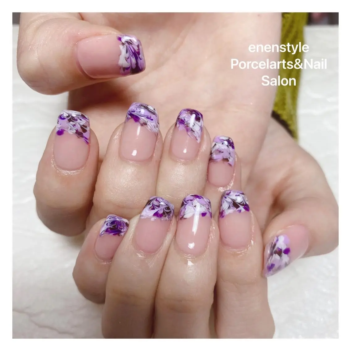 ミディアム ネイル ハンドネイル 🐾enen style 🐾のネイルデザイン