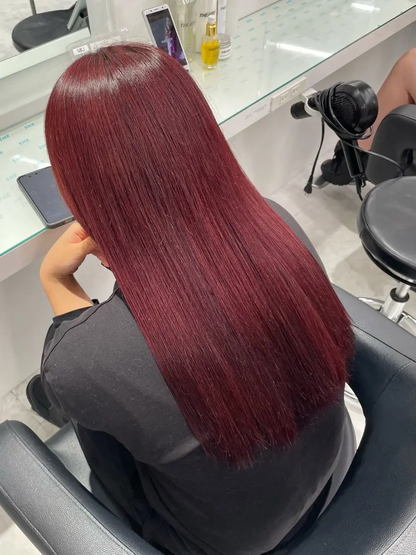 ロング カラー ヘアカラー トリートメント トレンド暖色ヘア🍒 miu🍒のヘアスタイル