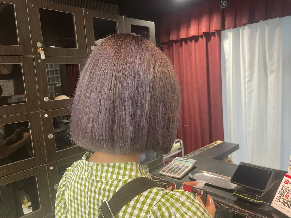 ショート パープルカラー 量産ヘアセット/ ヘアメAyakaのヘアスタイル