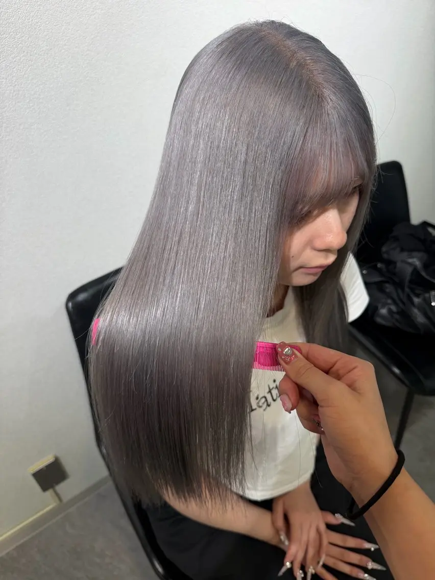 ロング 【ピンク/ラベンダー 】mao🐩💜のヘアスタイル