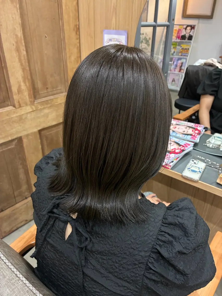 ミディアム カラー グレージュ オリーブグレージュ オリーブグレー ヘアカラー 髪質改善/艶髪🫧 ｼｽﾞｸ🦥🌿のヘアスタイル