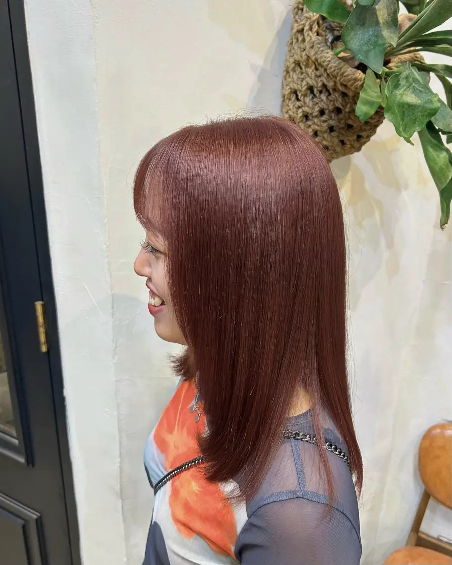 カラー ブリーチ 透明感カラー ブリーチなしカラー 海奈 メンズカットのヘアスタイル