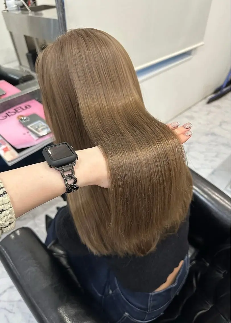 【ブリーチなし🍀】ワンカラー+トリートメント✨(透明感カラー/髪質改善カラー)の写真