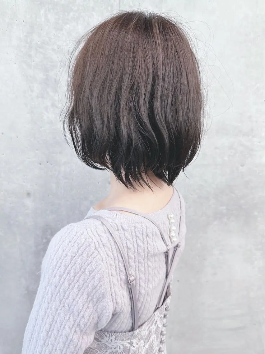ショート カラー カット ヘアカラー トリートメント ボブ/ゆるふわ ボブパーマ/とういのヘアスタイル