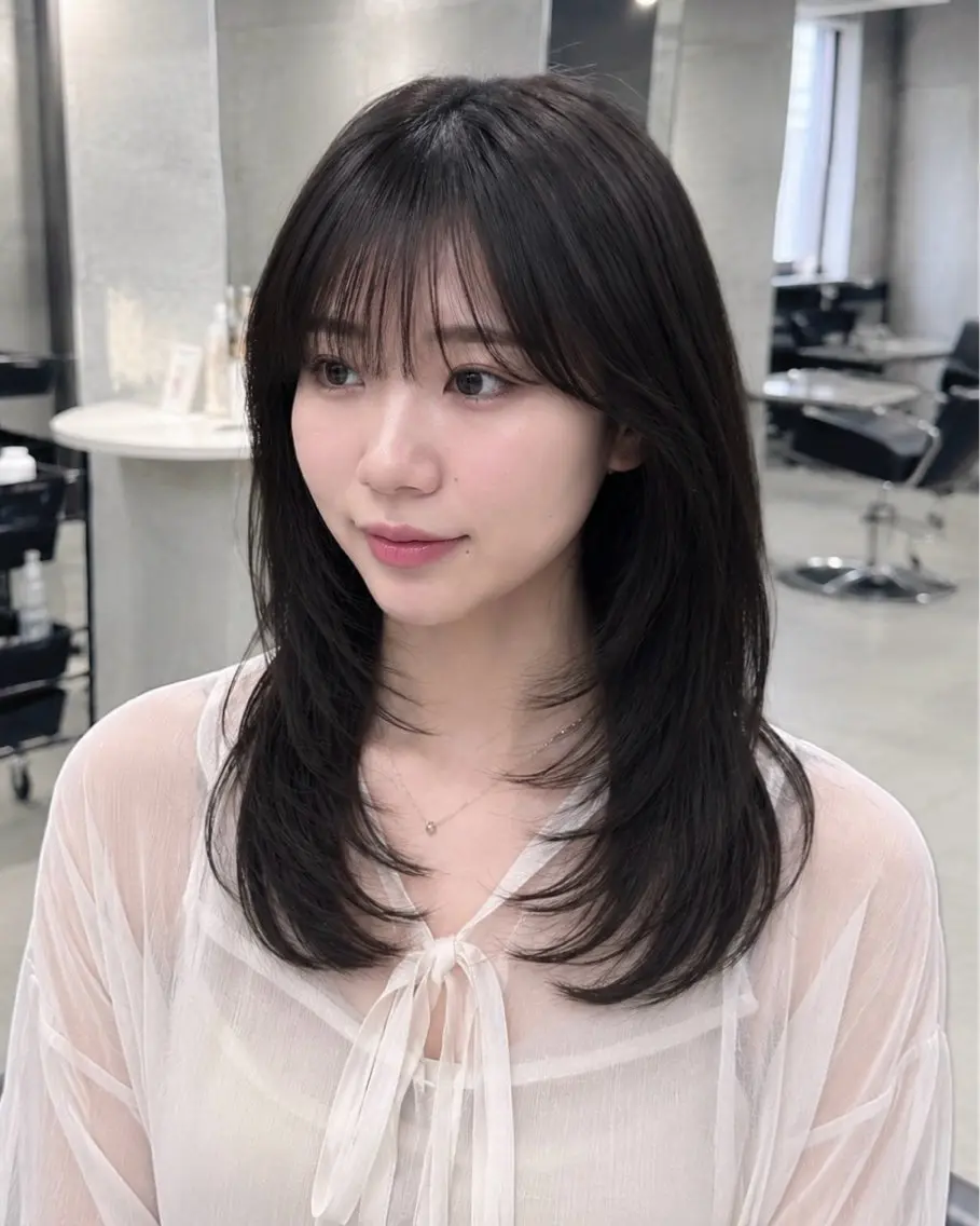 ミディアム カラー カット ヘアカラー トリートメント 新宿/顔周りカット/ レイヤー/がっきーのヘアスタイル