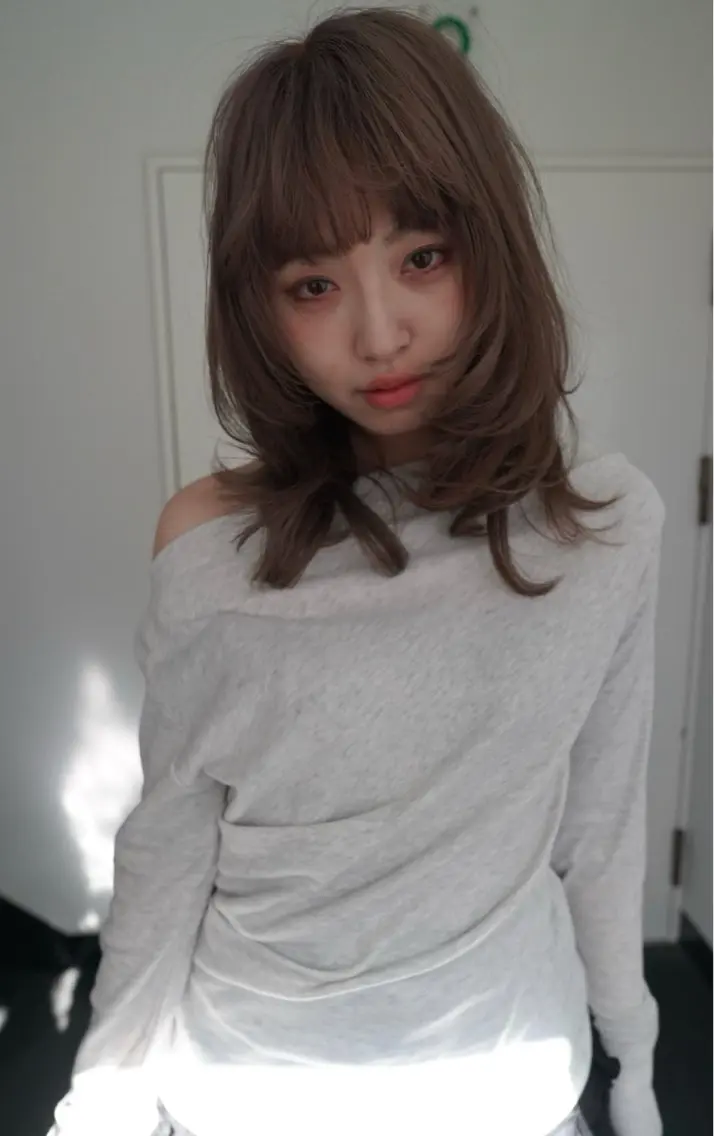 ミディアム ヘアカラー トリートメント 大山 茶子のヘアスタイル