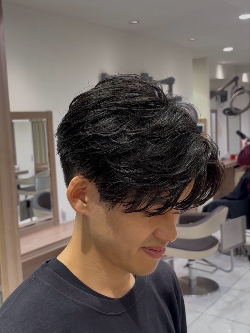 パーマ メンズ カット パーマ フェザーパーマ/ カットShion🪼のヘアスタイル