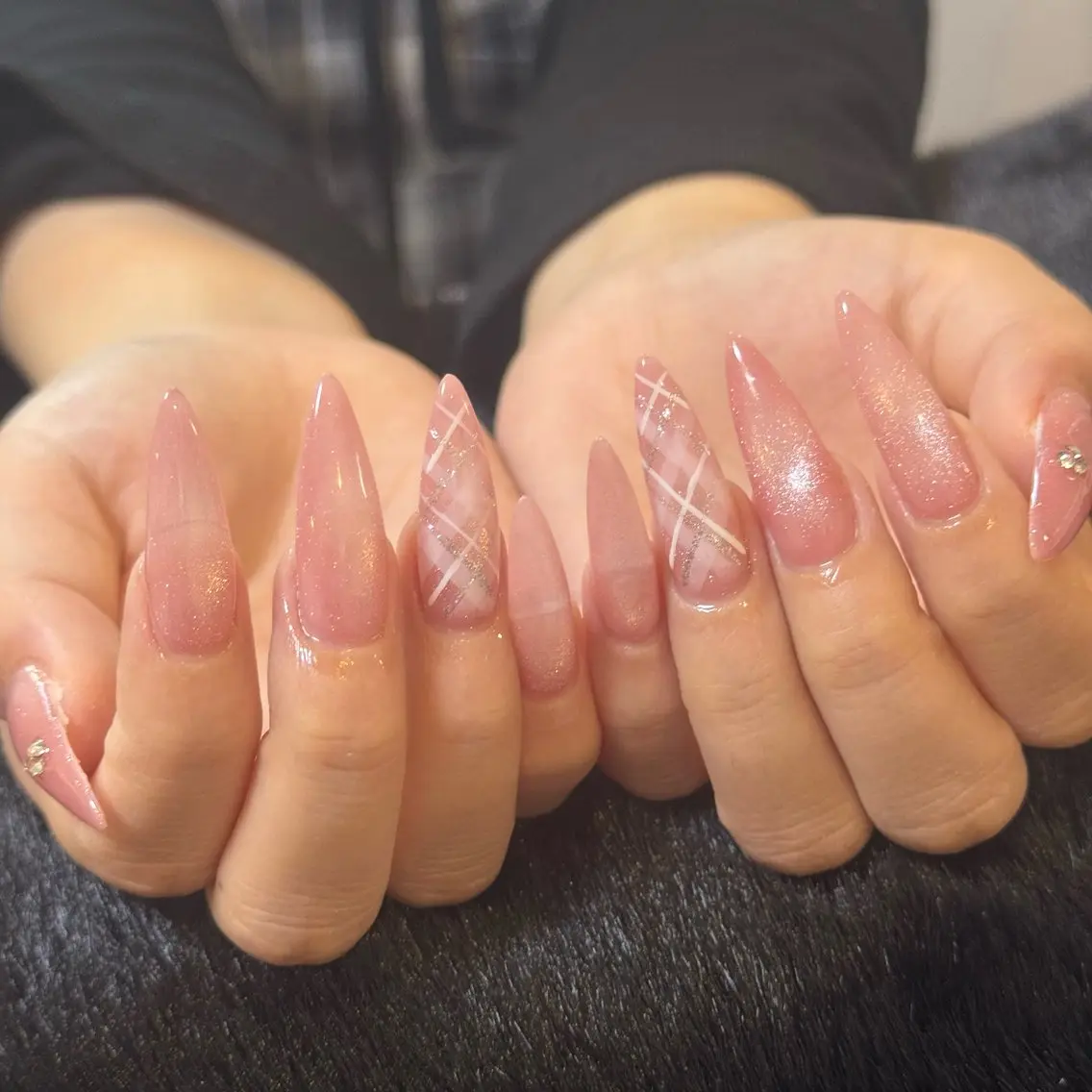 ネイル 韓国ネイル ロングネイル シンプルネイル スーパーロングネイル Luci Nail Shinokuboのネイルデザイン