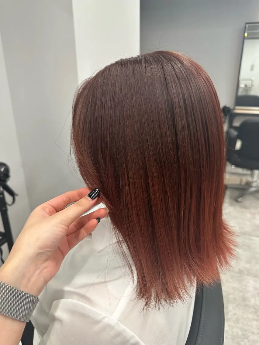 ミディアム カラー カット ヘアカラー 縮毛矯正/艶カラー /髪質改善/なんばのヘアスタイル