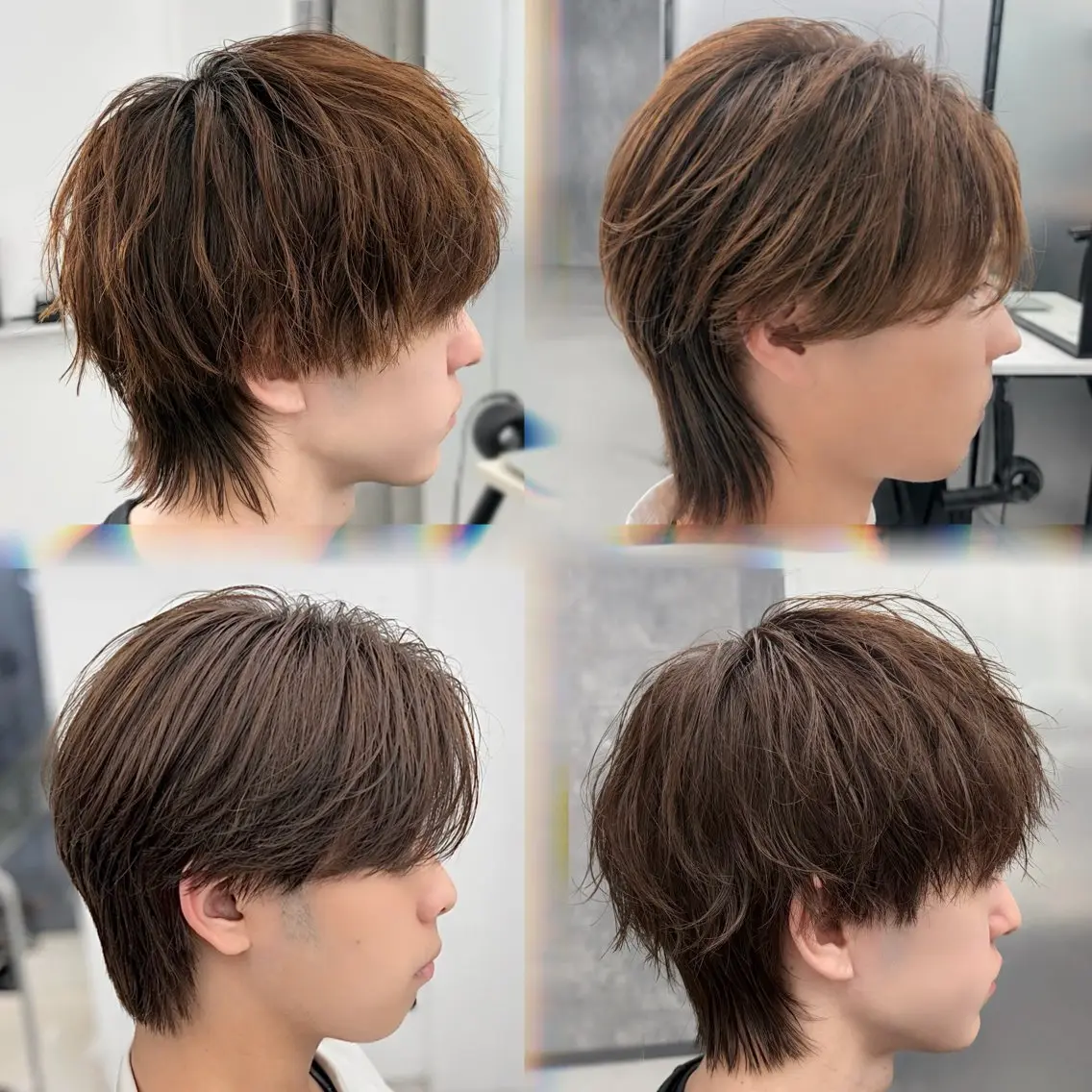 ミディアム カラー メンズ カット ヘアカラー トリートメント ʜᴀʀᴜᴋᴀ♱メンズ ウルフ/ブリーチのヘアスタイル