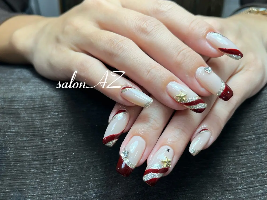ネイル 長さ出し フットネイル フレンチネイル マグネットネイル ニュアンスネイル ハンドネイル salon AZのネイルデザイン