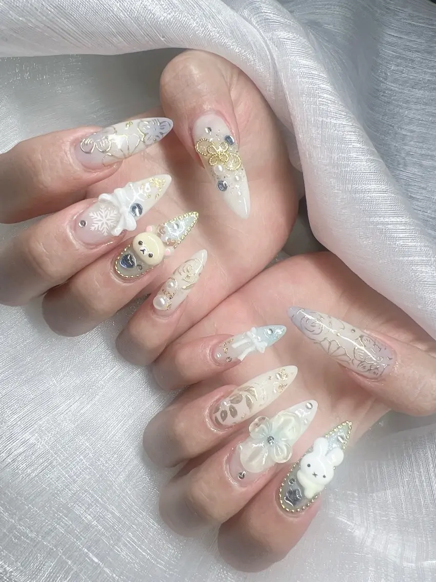 ネイル ハンドネイル Lee Nails チップ長さだし専門店のネイルデザイン