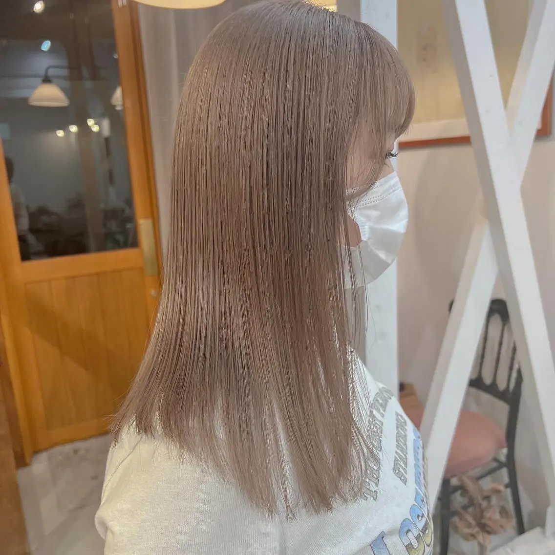 ロング カラー ベージュカラー ミルクティーベージュ カット ヘアカラー トリートメント 透明感/縮毛/ボブ CHIHIROのヘアスタイル