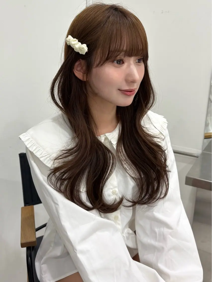 ロング カラー 無料カットモデル💞 ピンク💞みどりのヘアスタイル