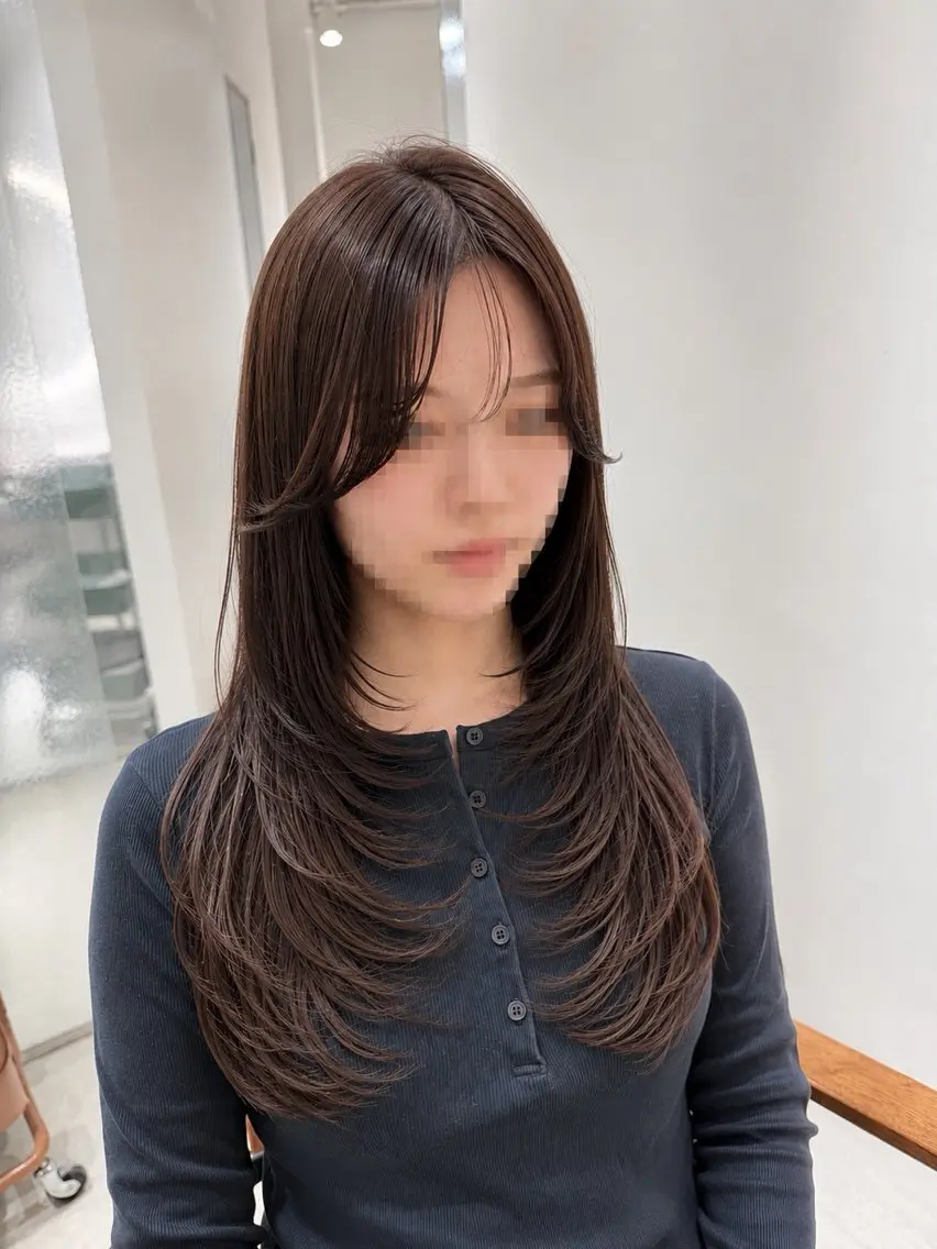 ロング カラー ブリーチ 髪質改善 縮毛矯正 トリートメント 酸性ストレート カット ヘアカラー トリートメント 髪の整形/レイヤー× 暗髪/だいすけのヘアスタイル