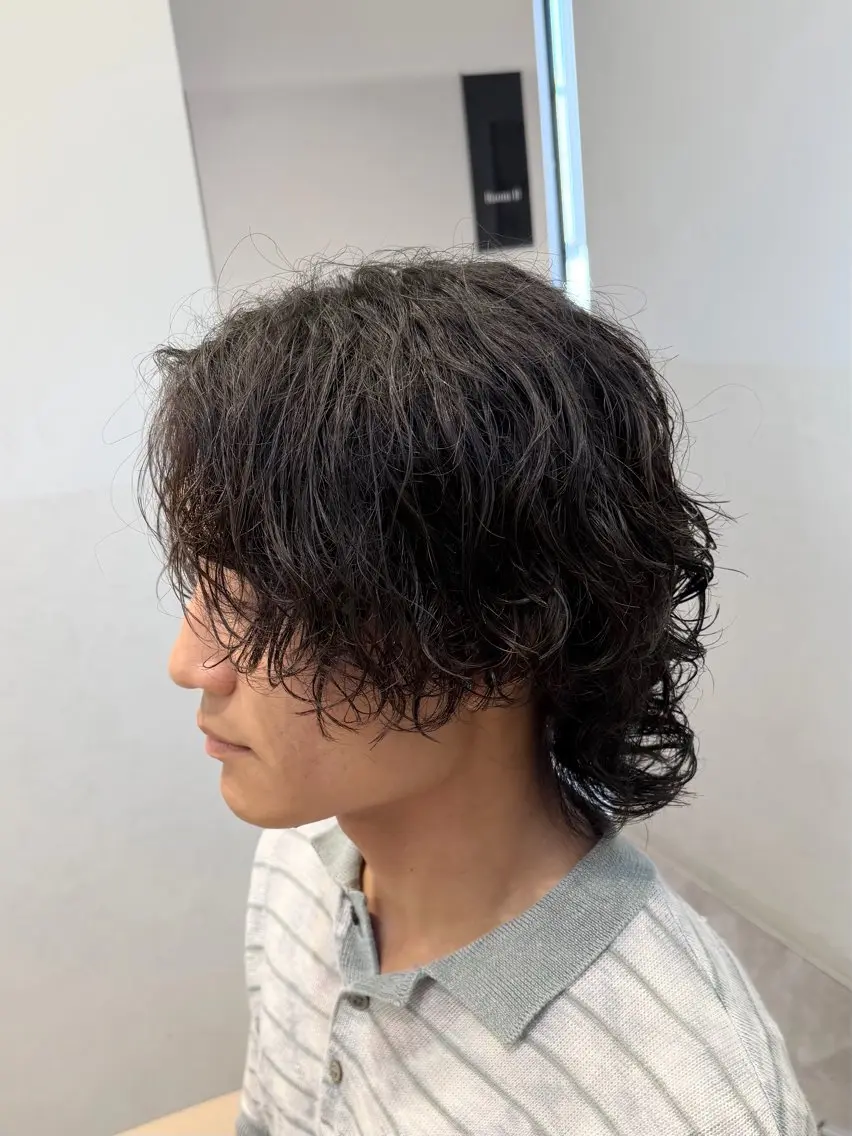 ミディアム パーマ メンズ ミディアムパーマ メンズパーマ パーマ 下北沢／メンズ/ メンズパーマ/優樹のヘアスタイル