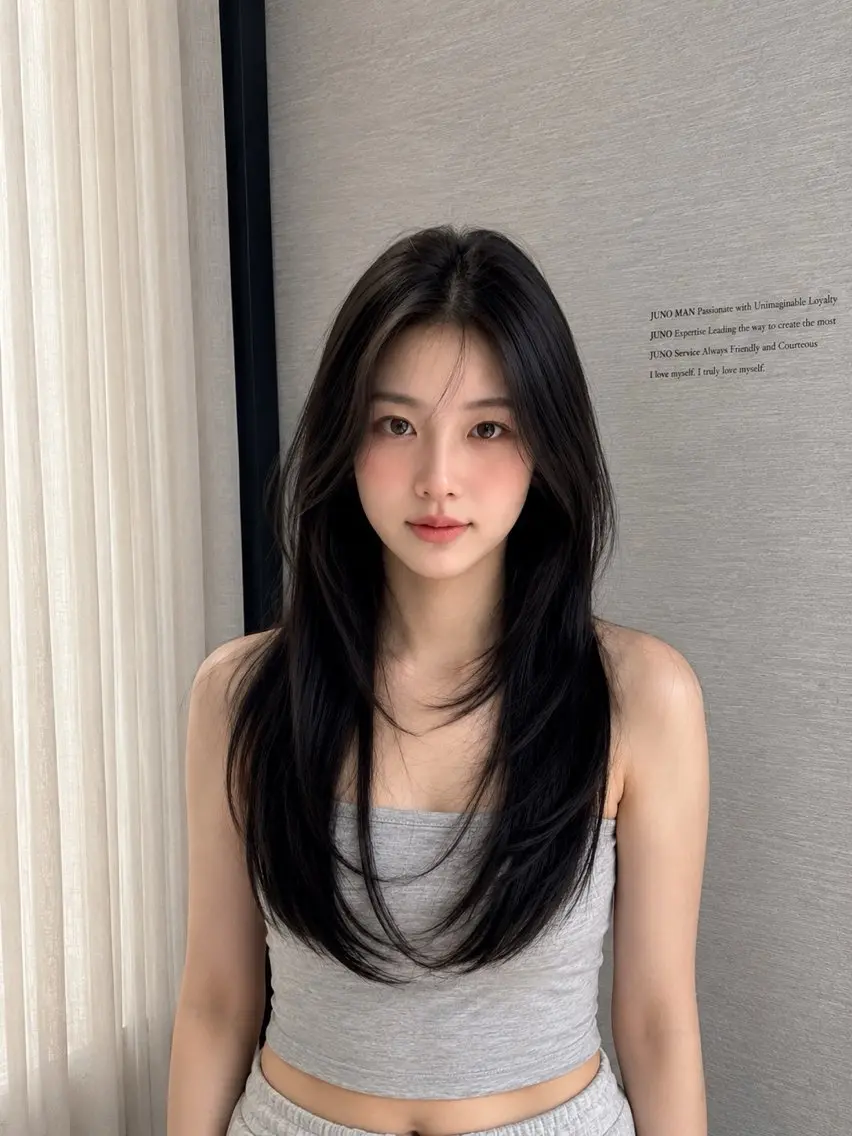 セミロング 本場韓国ヘア特化 아이비/Aibiのヘアスタイル