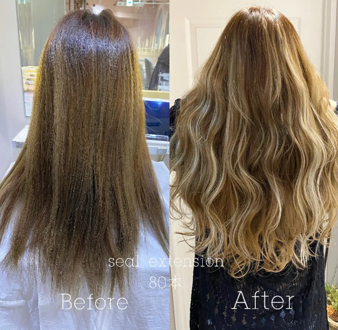 ロング カラー パーマ ヘアアレンジ シールエクステ ハイライトカラー エクステ ハイライト RIYA❤︎ Aujuaソムリエのヘアスタイル