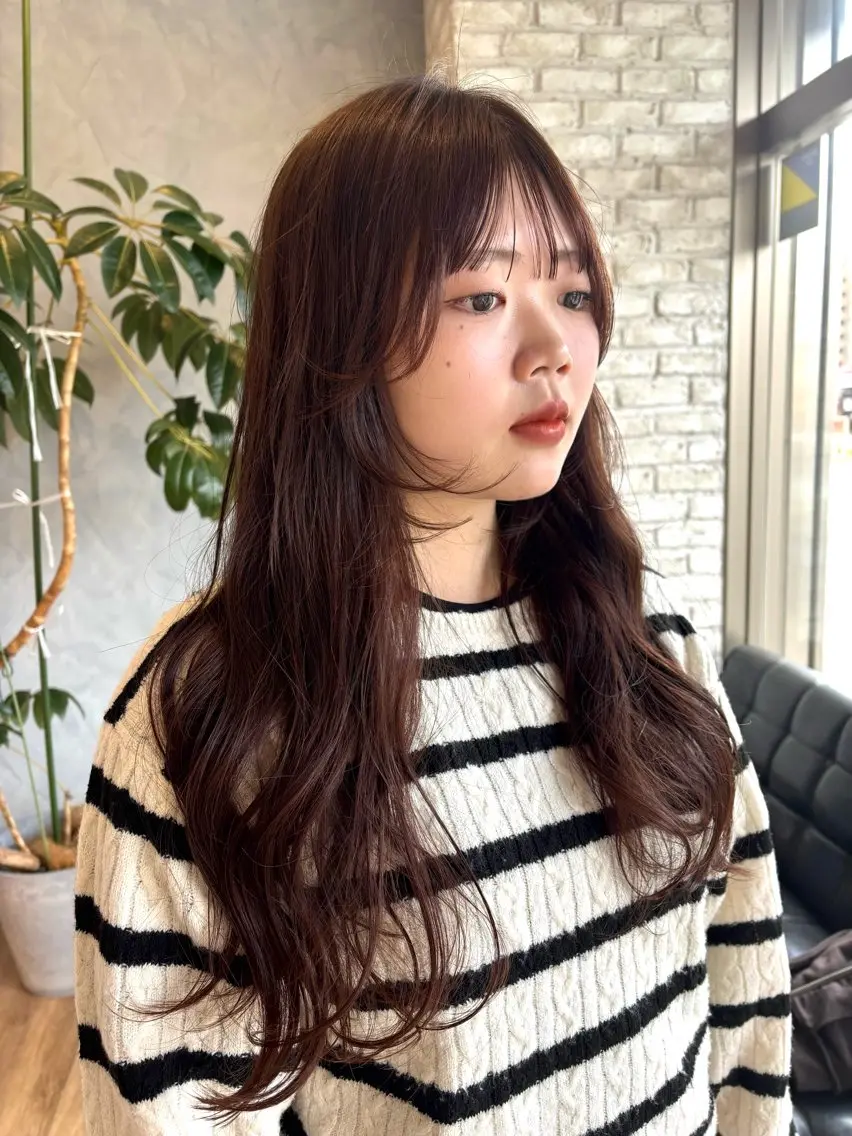 ロング カラー 顔周りカット レイヤーカット 迫 裕美のヘアスタイル