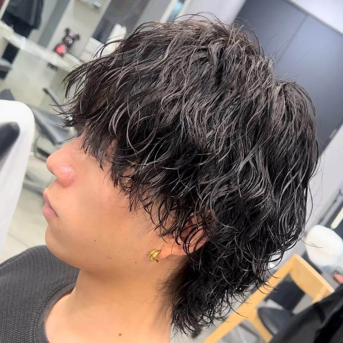 セミロング パーマ ヘアアレンジ メンズ fifth 石川 凪のヘアスタイル