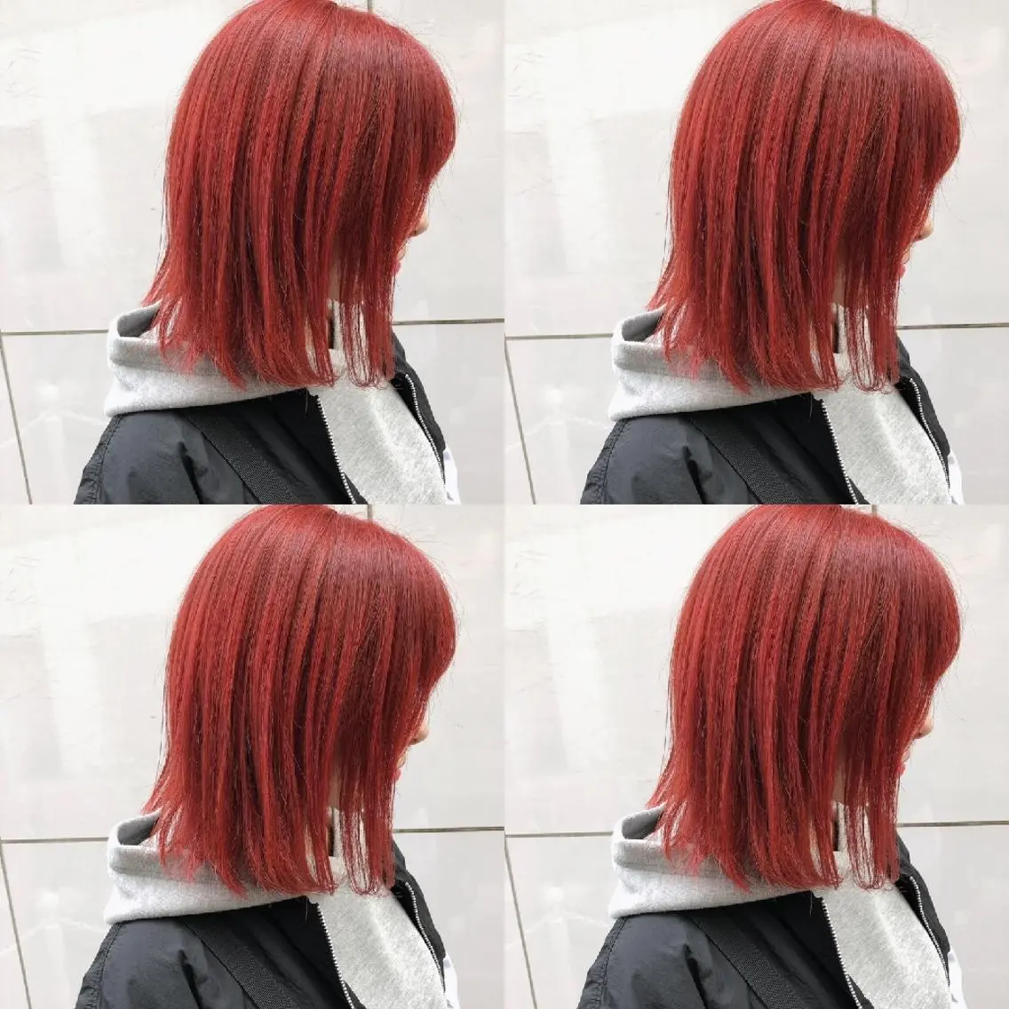 ショート カラー ヘアアレンジ ブリーチ レッドカラー ヘアカラー トリートメント 竹内啓太 ボブのヘアスタイル