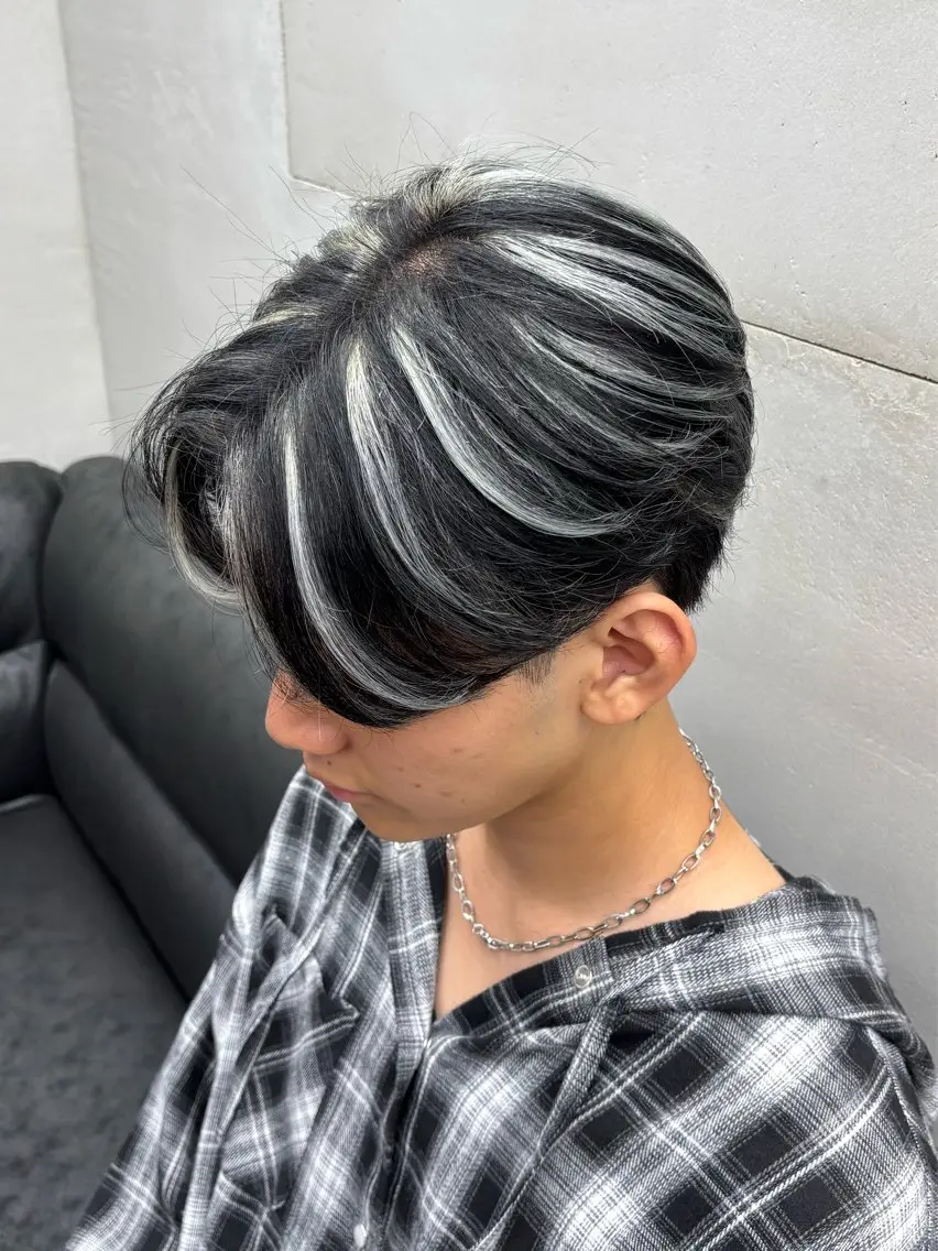 ミディアム カット ヘアカラー メンズ特化/モデル 募集中/あこのヘアスタイル