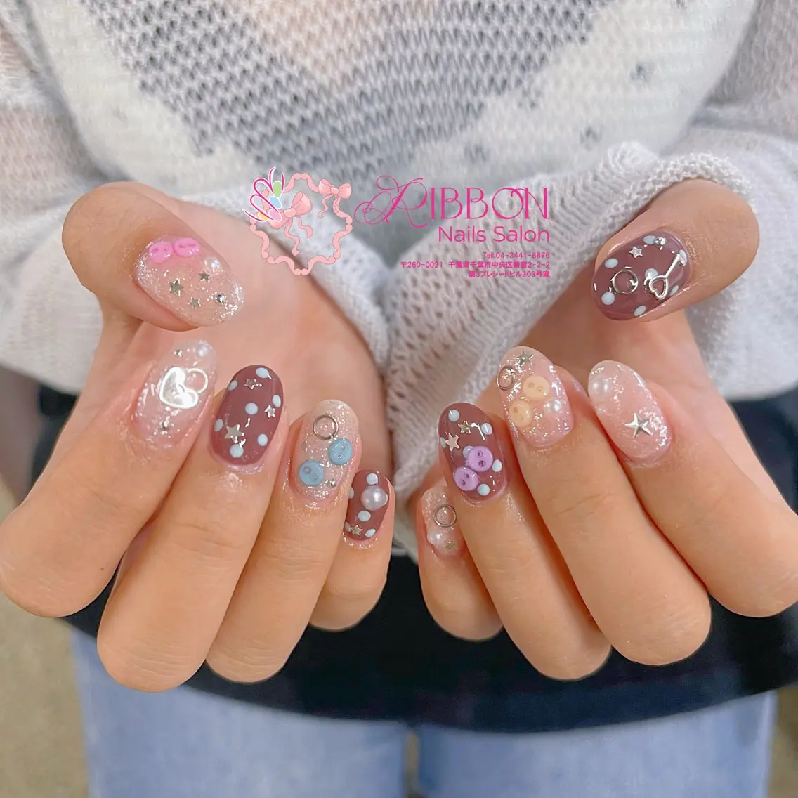 ネイル フットネイル フレンチネイル ジェルネイル マグネットネイル 持ち込み ハンドネイル Ribbonnail salonのネイルデザイン