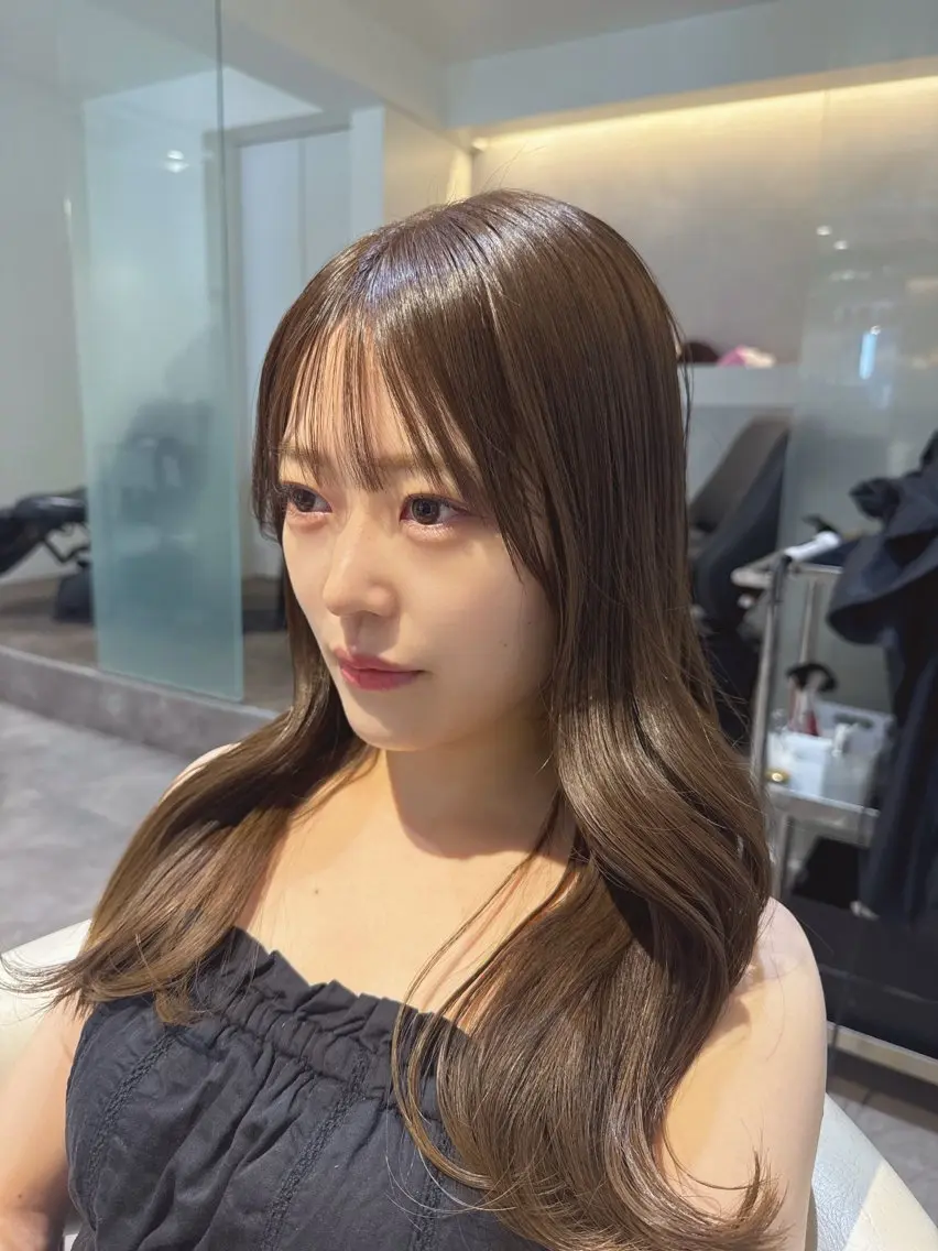 ミディアム カラー 黒髪 ブリーチ 透明感カラー ブリーチなしカラー 卒業式のヘアスタイル カット ヘアカラー トリートメント 💎透明感カラー特化 💎TAISEIのヘアスタイル