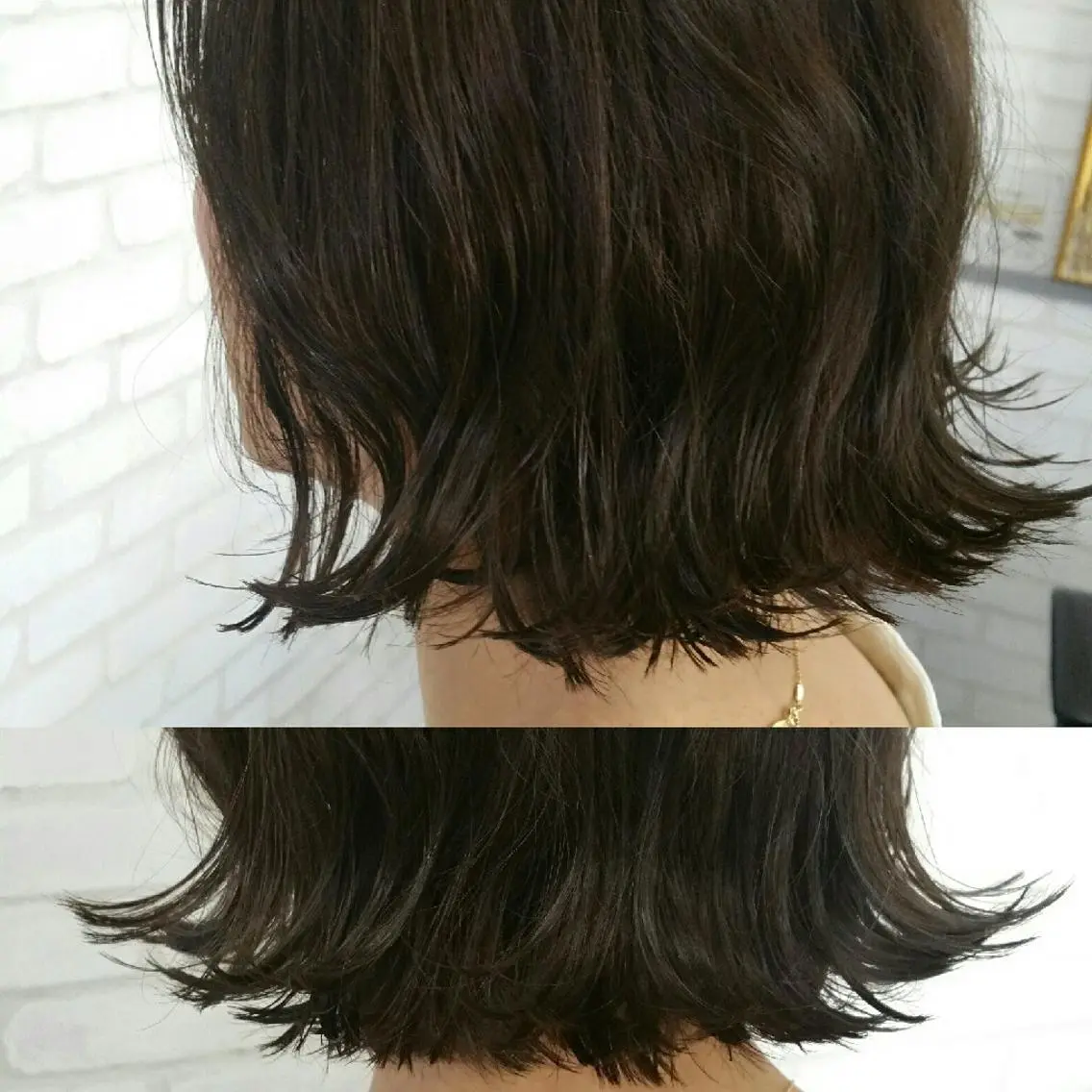 ミディアム カラー パーマ 切りっぱなしボブ ボブ solon船橋2nd Amiのヘアスタイル