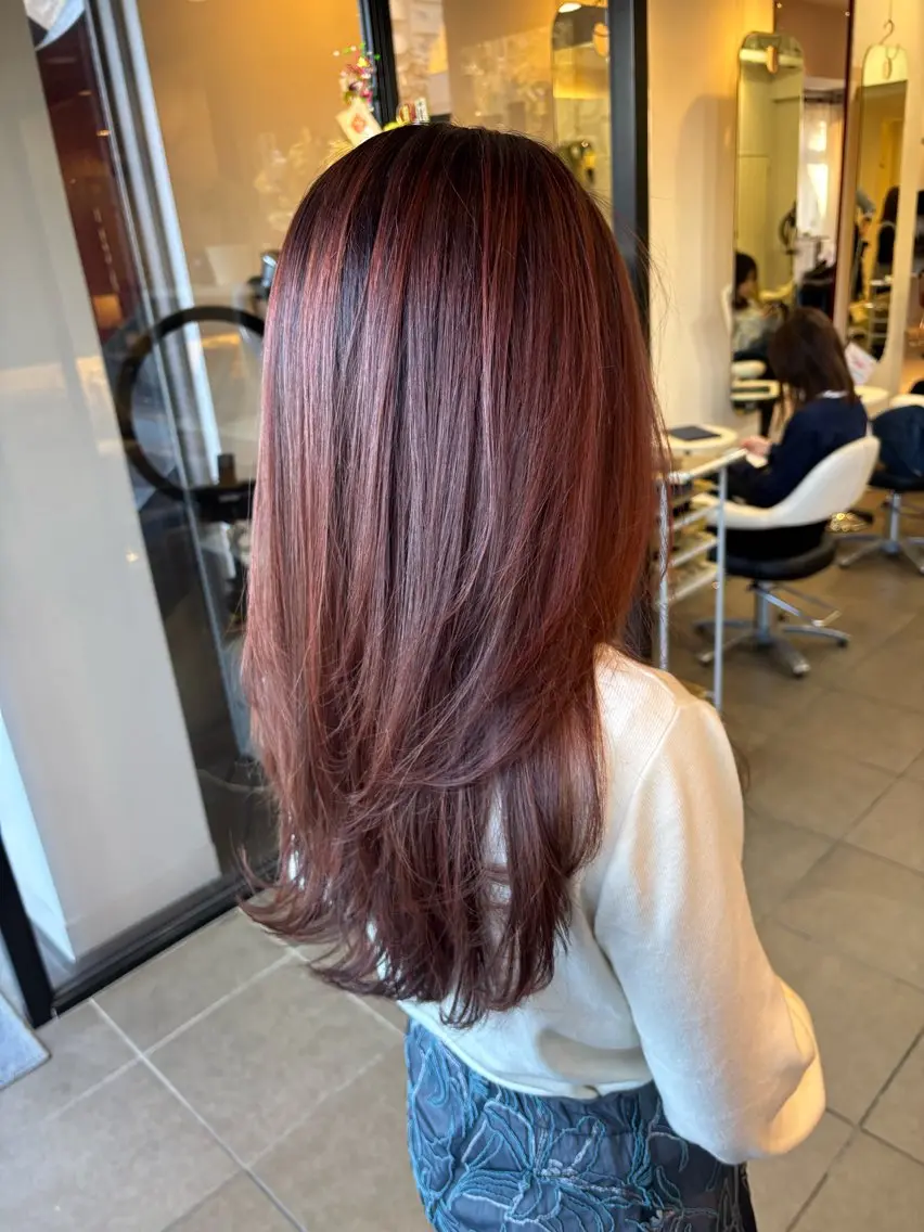 カラー ヘアカラー トリートメント サカウエ 透明感カラー🫧のヘアスタイル