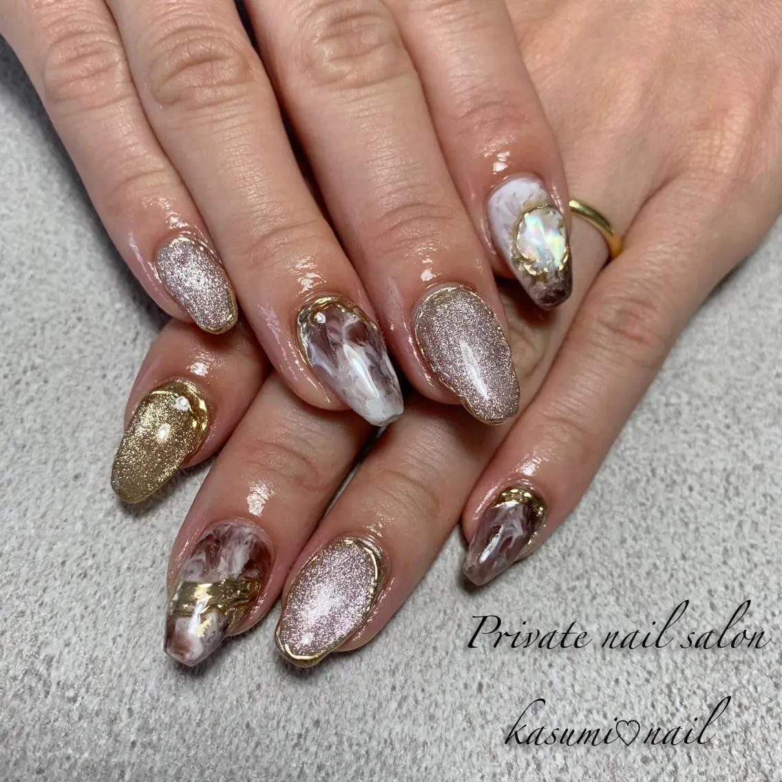 ネイル マグネットネイル ミラーネイル ニュアンスネイル 冬ネイル KASUMI♡ Nailのネイルデザイン