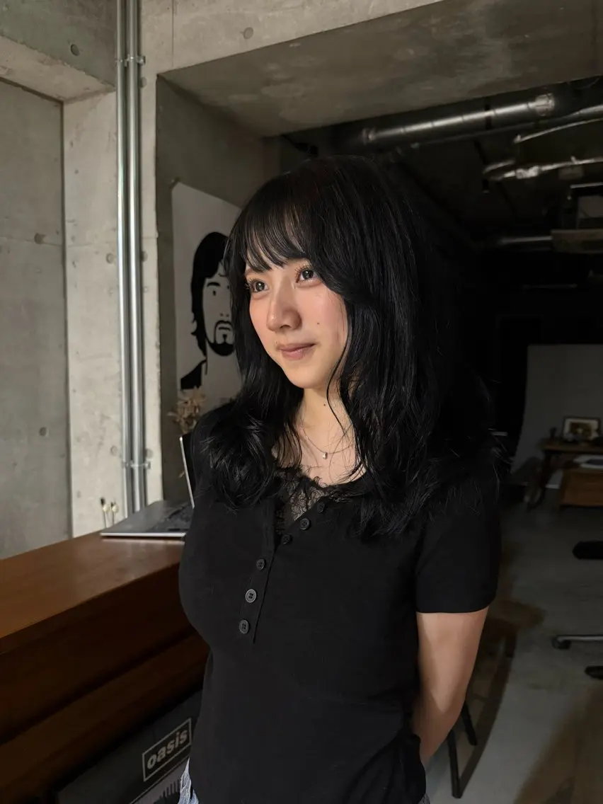 セミロング カラー 透明感カラー ヘアカラー 莉 子のヘアスタイル