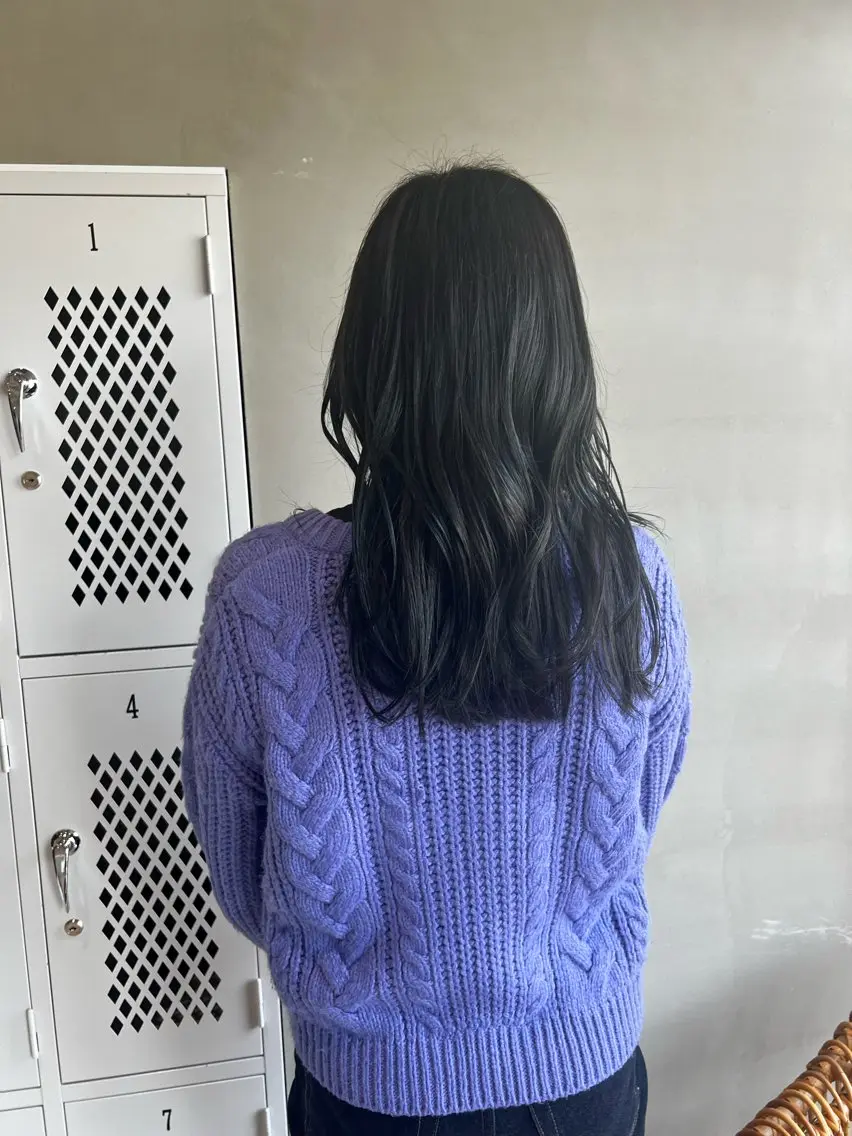 カラー 黒髪 ブルーカラー ブルーブラック ホリバ ユカのヘアスタイル