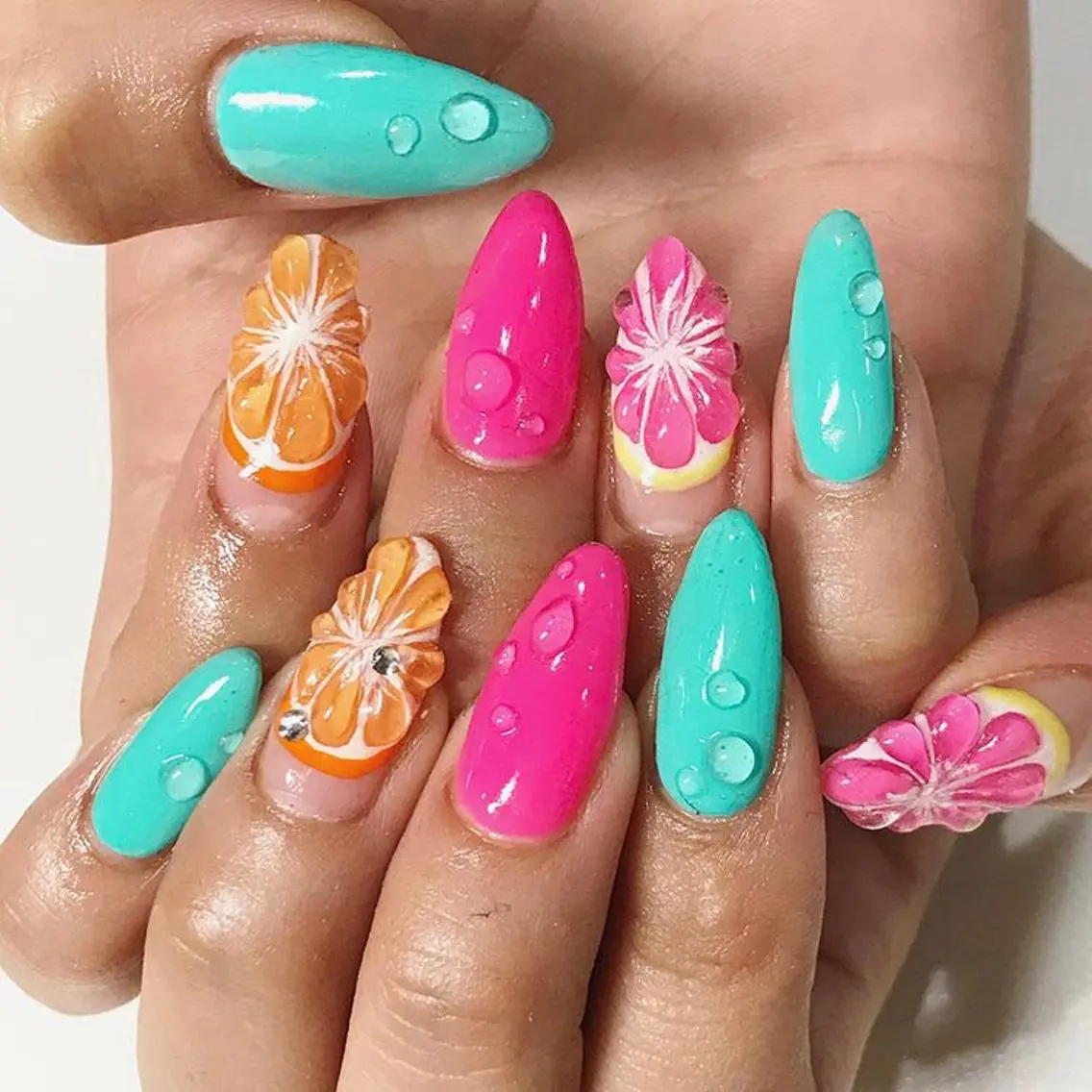 ネイル 渋谷／チップ長さ出し 👑アプレgel-xのネイルデザイン