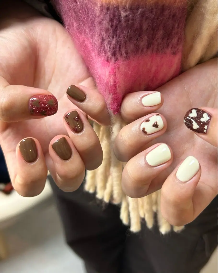 ネイル アートネイル バレンタイン ハンドネイル ten nail salon　かえでのネイルデザイン