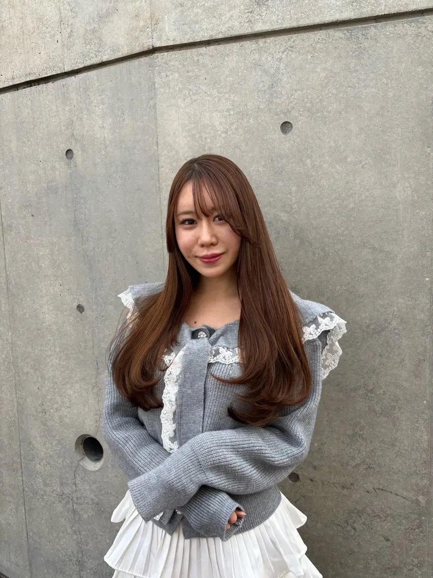 ロング カラー 髪質改善 縮毛矯正 トリートメント ヘアカラー 縮毛矯正 トリートメント 梅雨対策すぐ巻ける ☔️縮毛矯正勝倉　麗のヘアスタイル