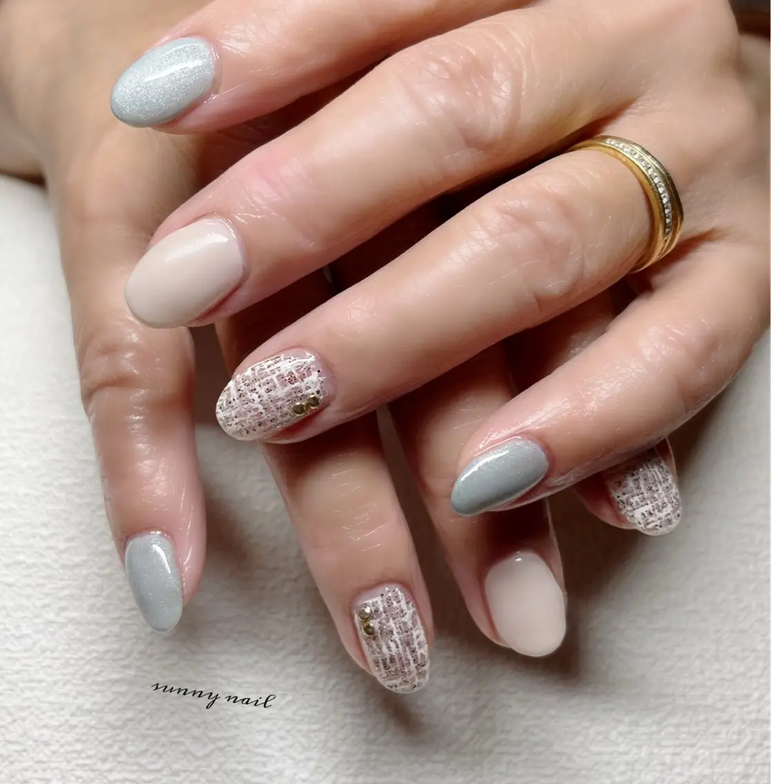 ネイル ジェルネイル グリーン マグネットネイル パラジェル sunny nailのネイルデザイン