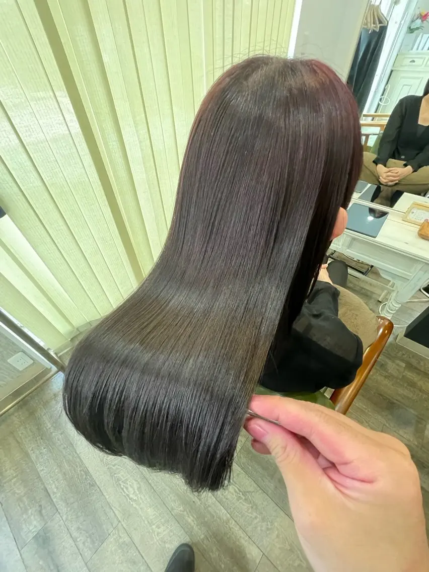 ロング カラー パーマ 美髪矯正/髪質改善/ 福崎航平のヘアスタイル