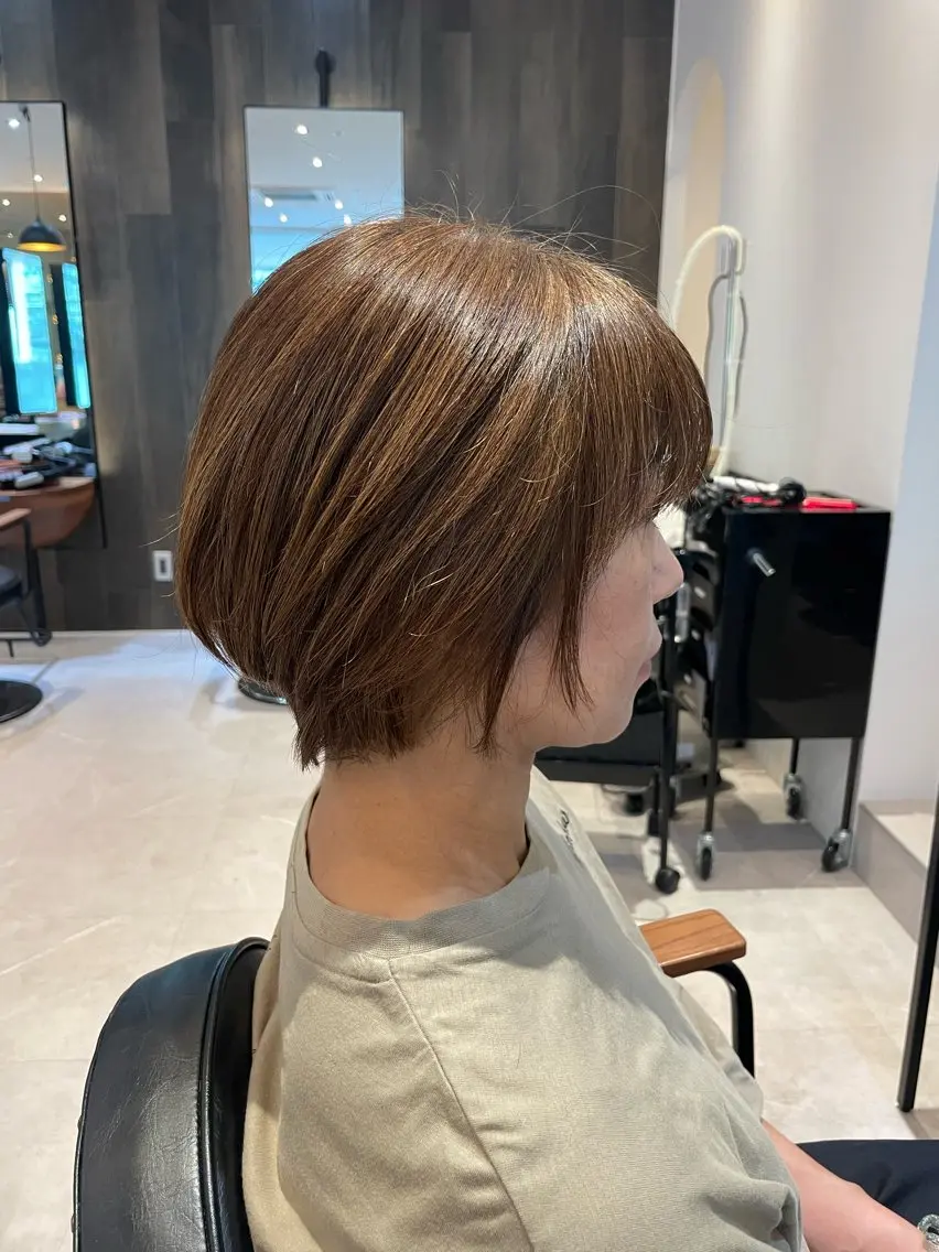 ショート ショートヘア オリーブカラー🫒/ ハッシュカット/みゆのヘアスタイル